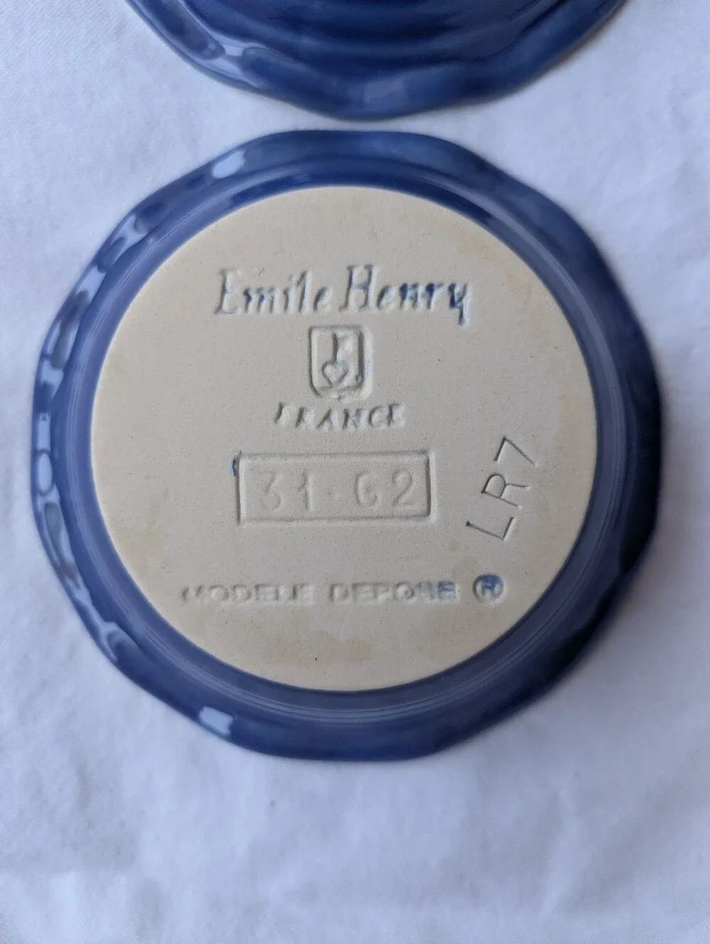 Emile Henry Le Potier Blue Ceramic Individual Pie Plate Baker Dishes - 2